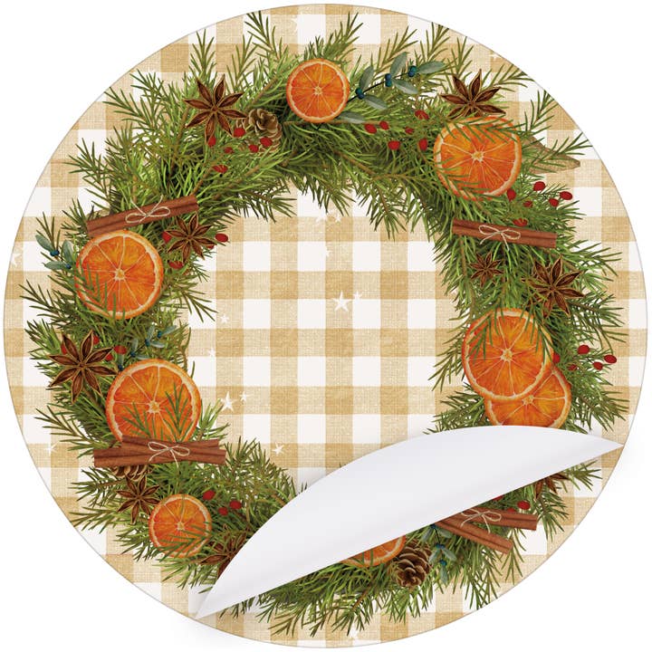 Orange Wreath Paper Placemat for wholesale by Primitives by Kathy