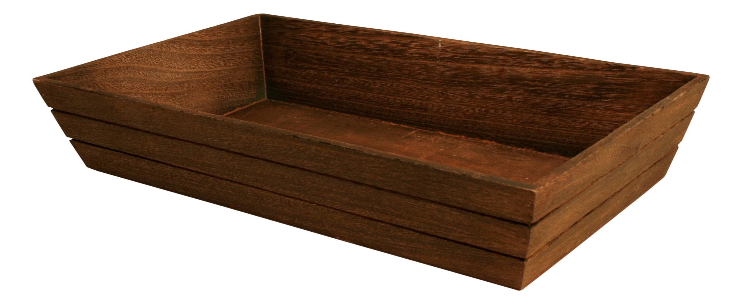 WALD IMPORTS - Wholesale Serving Tray - 17" Dark Stained Wood Grooved Serving Tray3