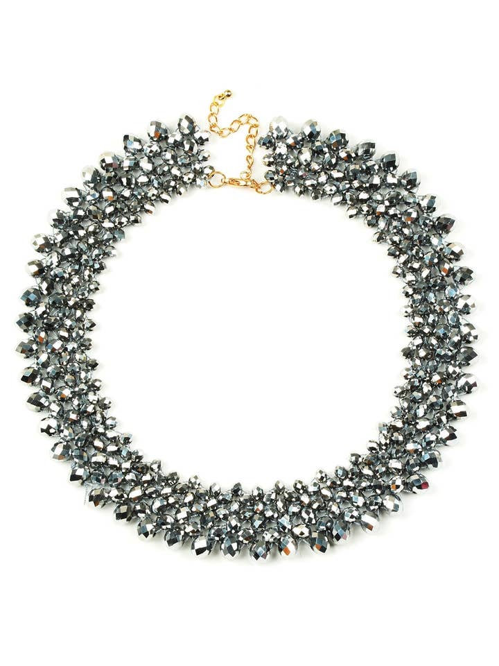 Anita Statement Necklace - Charcoal Grey for wholesale by Eye Candy Los Angeles