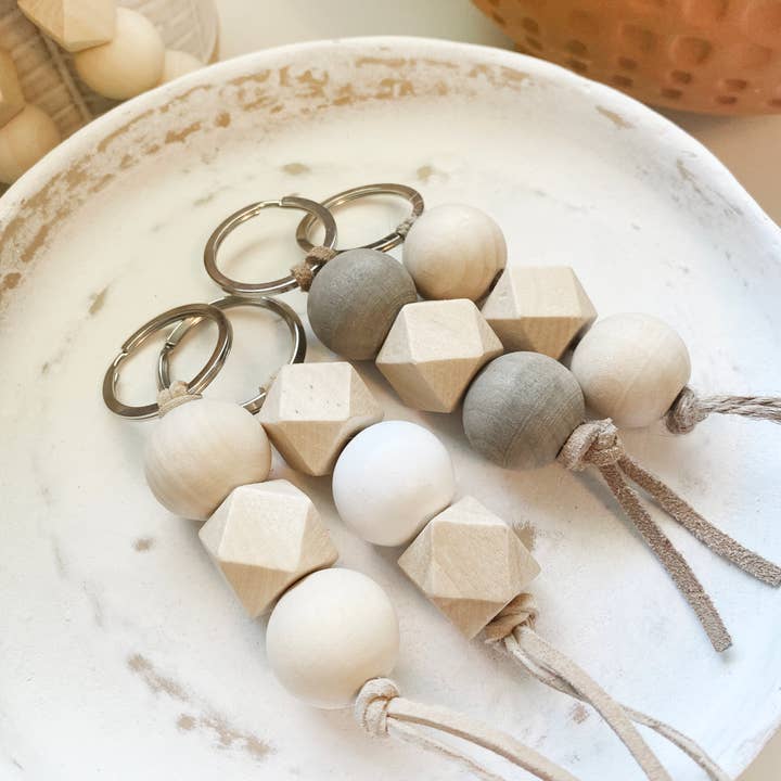 Simply Styled Art - Wholesale Keychain - Women's - Boho Wood Bead Geometric Keychain13