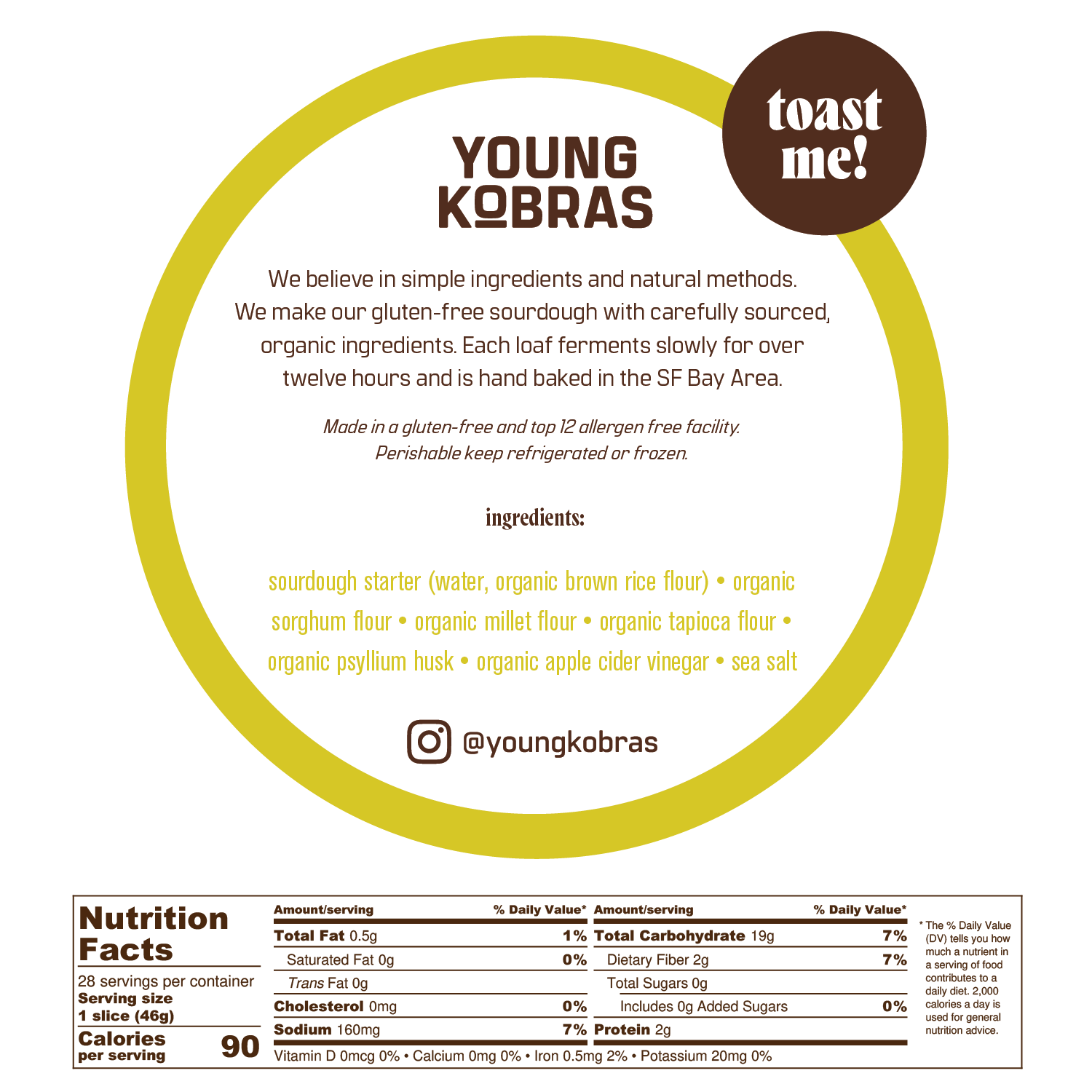 Young Kobras - Wholesale Bread/Tortilla - GF Sourdough Original Loaf (Food Service)1
