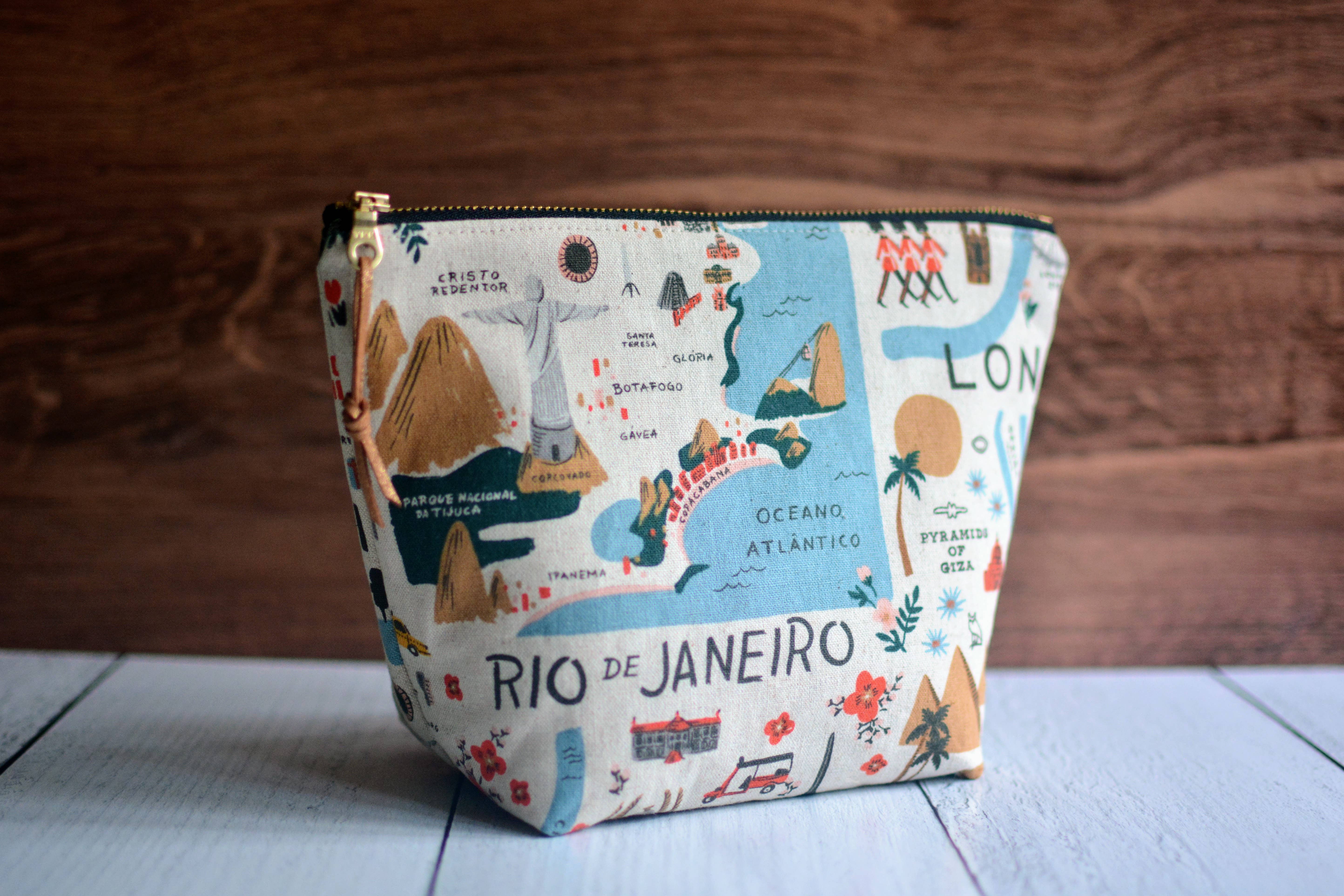 Bamboo Hill - Wholesale Makeup/Cosmetic Bag - Zippered Pouch in Rifle Paper Co Canvas fabric2