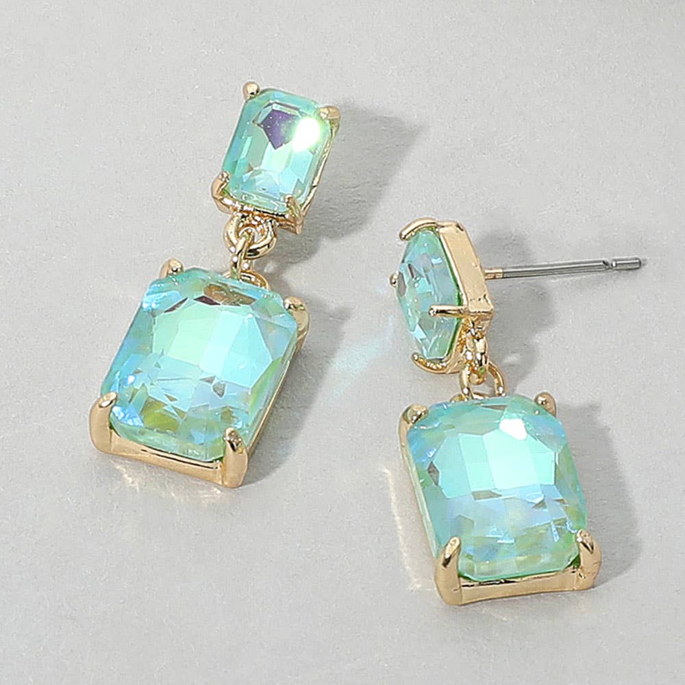 Sensibling Corp. - Vendita all'ingrosso Orecchini pendenti - Orecchini Pendenti da Sera con Gruppo di Pietre di Vetro Rettangolari8