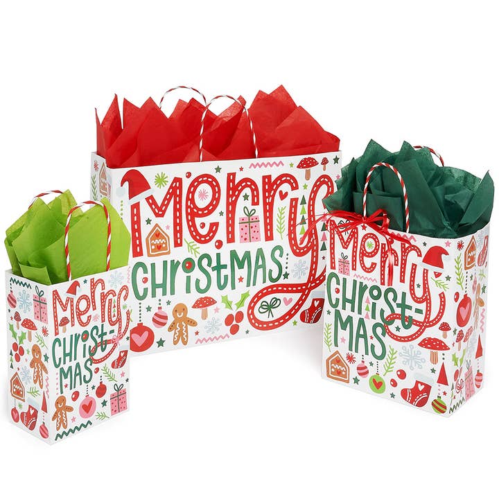 Nashville Wraps - Wholesale Gift Bag - Whimsical Christmas Paper Gift Bags