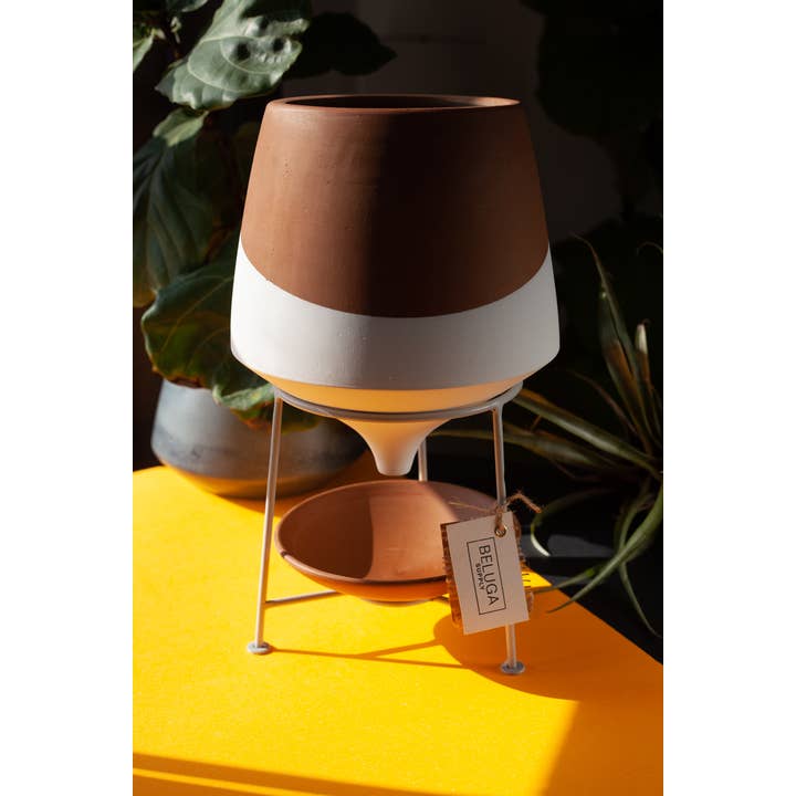 Beluga Supply Company - Wholesale Plant Pot - Terra Cotta Planter Pot w/ Metal Stand (Large)