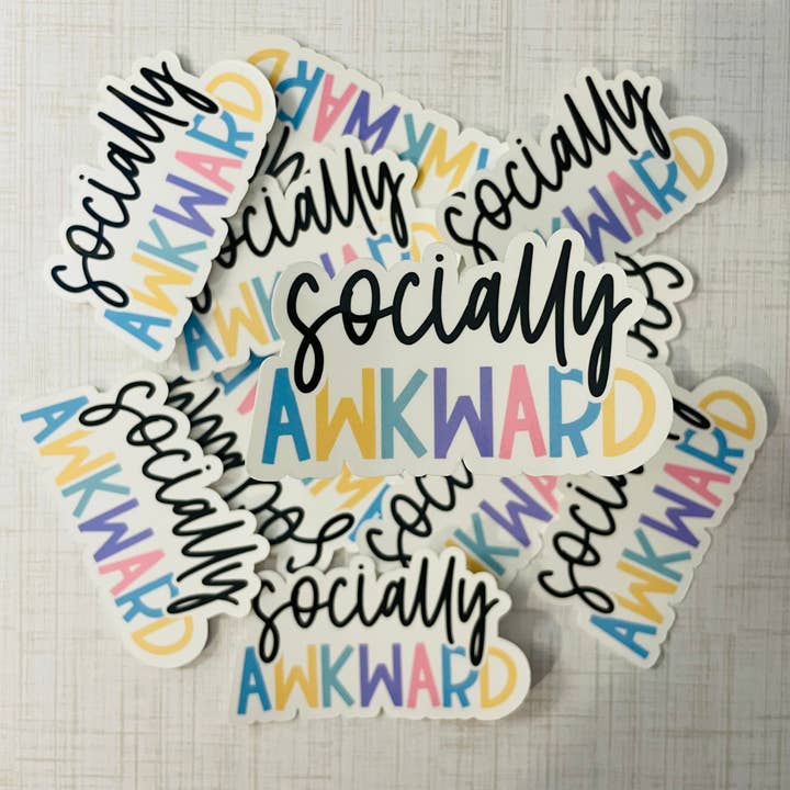 Socially Awkward Sticker for wholesale by Stag Run Creations