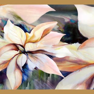 Silk Squirrel - Venta al por mayor Bufanda - Mujer - Bufanda de seda de Poinsettia - Bufanda de seda blanca de vacaciones - Satén2