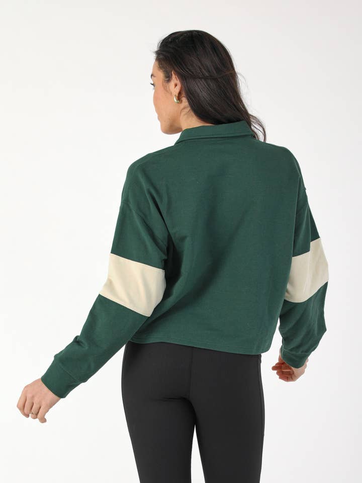 Forest Oatmilk Lounge Skimmer Polo: Forest/Oatmilk for wholesale on Faire2