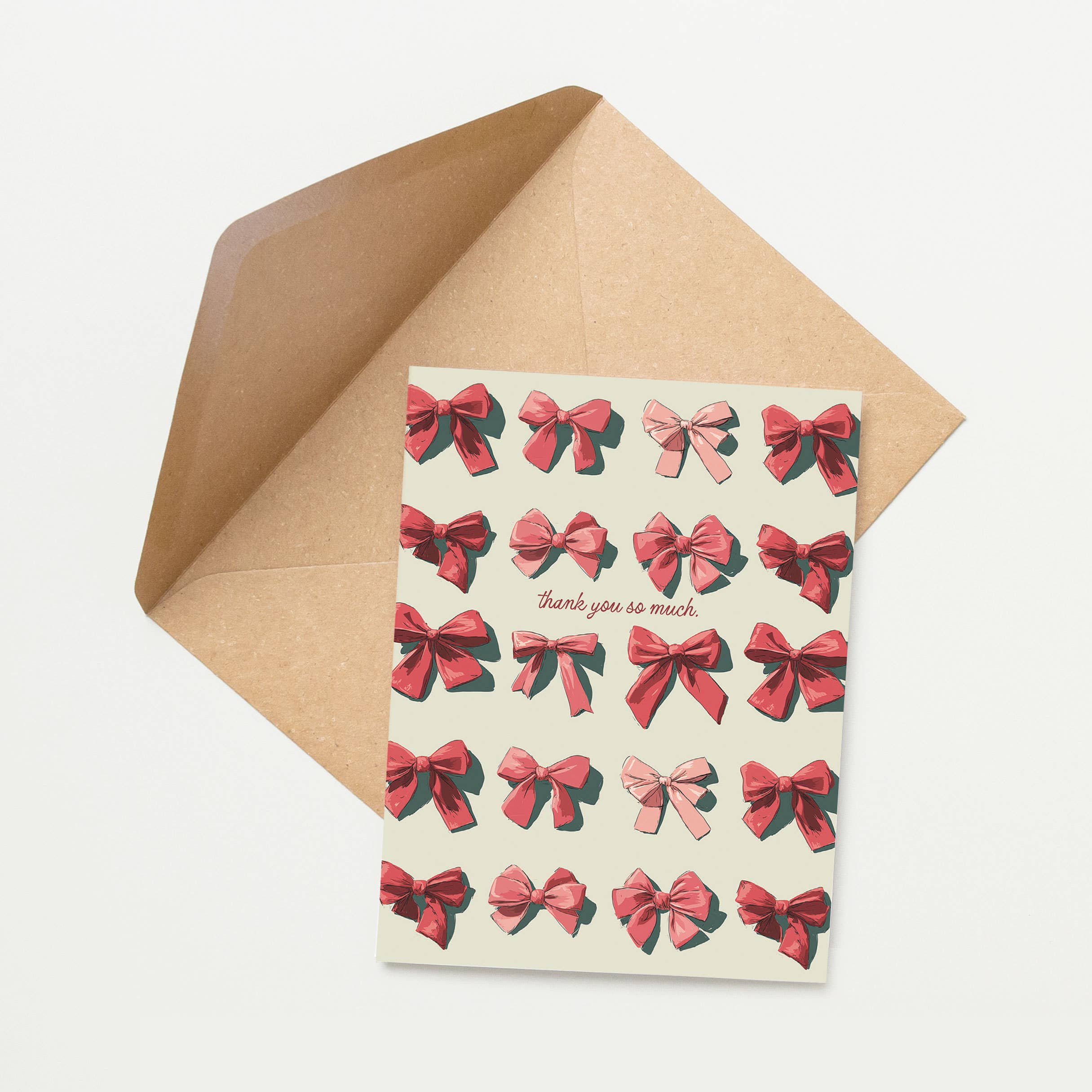 Tiramisu Paperie – postal de agradecimento por atacado – A COLEÇÃO DOLCE - Cartão de agradecimento, Laços cor-de-rosa, Rosa3