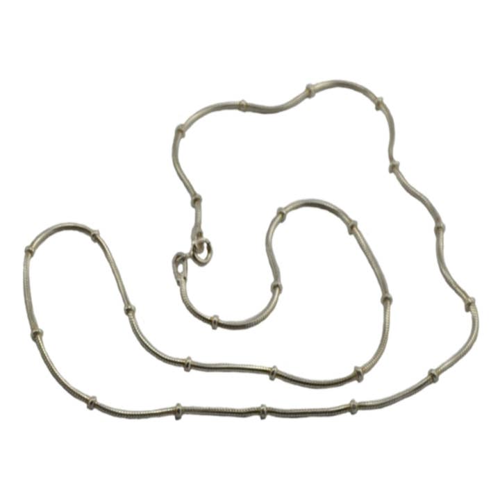 Bamboo Chain Silver Necklace for wholesale by Didi Bahini Fair Trade