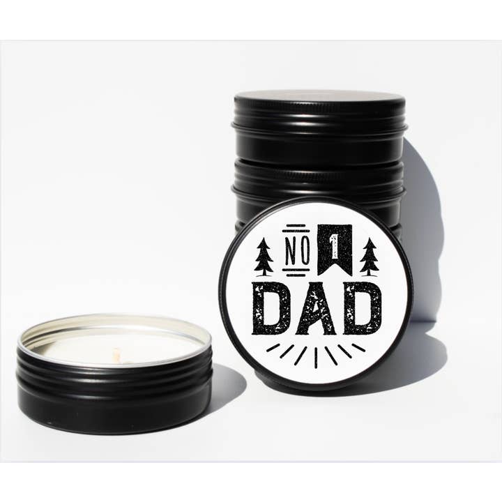 Number One Dad Travel Tin Soy Candle – 2 oz for wholesale by Val Viola Candles