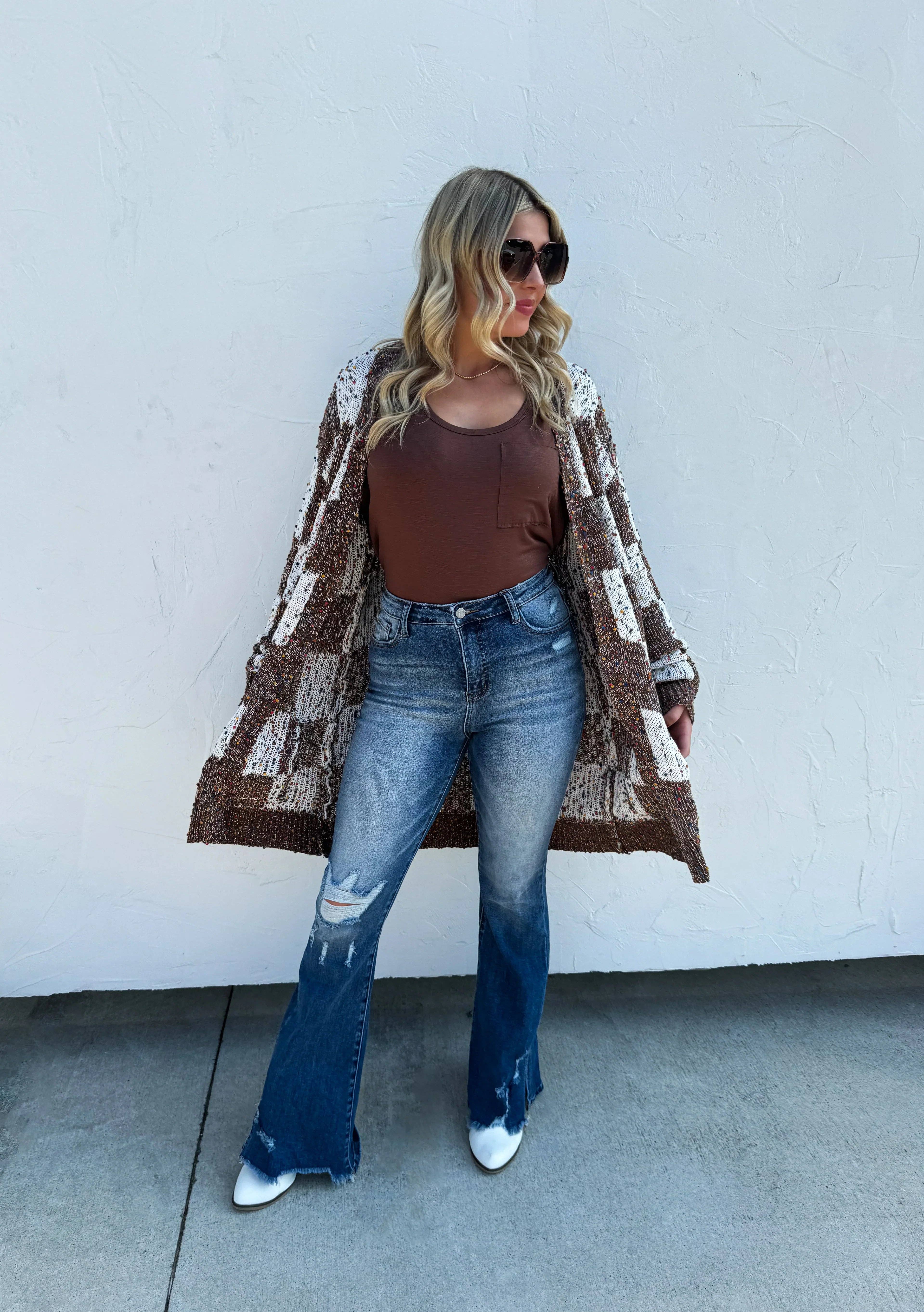 Bella Nova Style Co - Wholesale Cardigan - Women's - PREORDER: Checkered Miley Dot Cardigan in Four Colors15