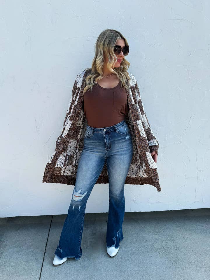 Bella Nova Style Co - Wholesale Cardigan - Women's - PREORDER: Checkered Miley Dot Cardigan in Four Colors15