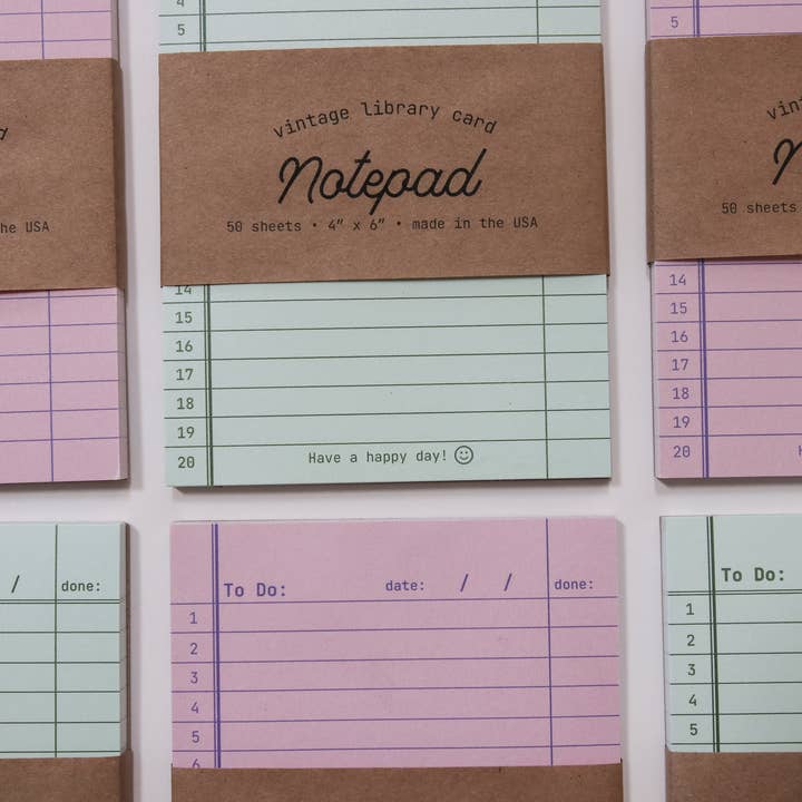 Elevation Goods - Wholesale Notepad - Library Card Notepads