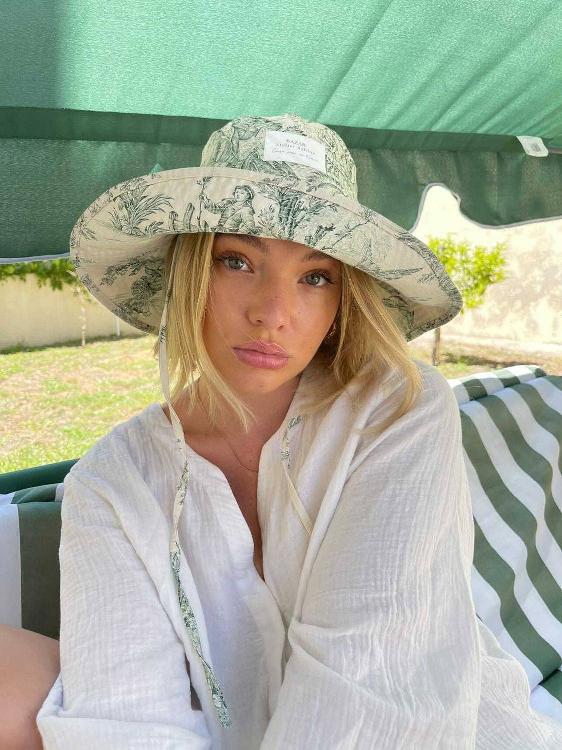 Bazar Atelier Sablon - Wholesale Bucket Hat - Women's - Bob Capeline - Green Fruit Jouy