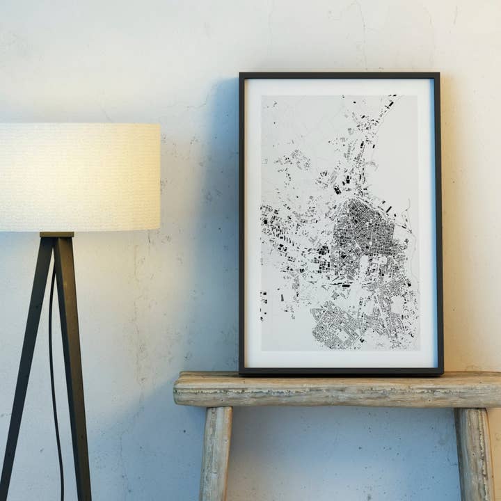 Odessa: Detailed Building Map, Premium White Canvas Poster for wholesale by Nativah Chaya