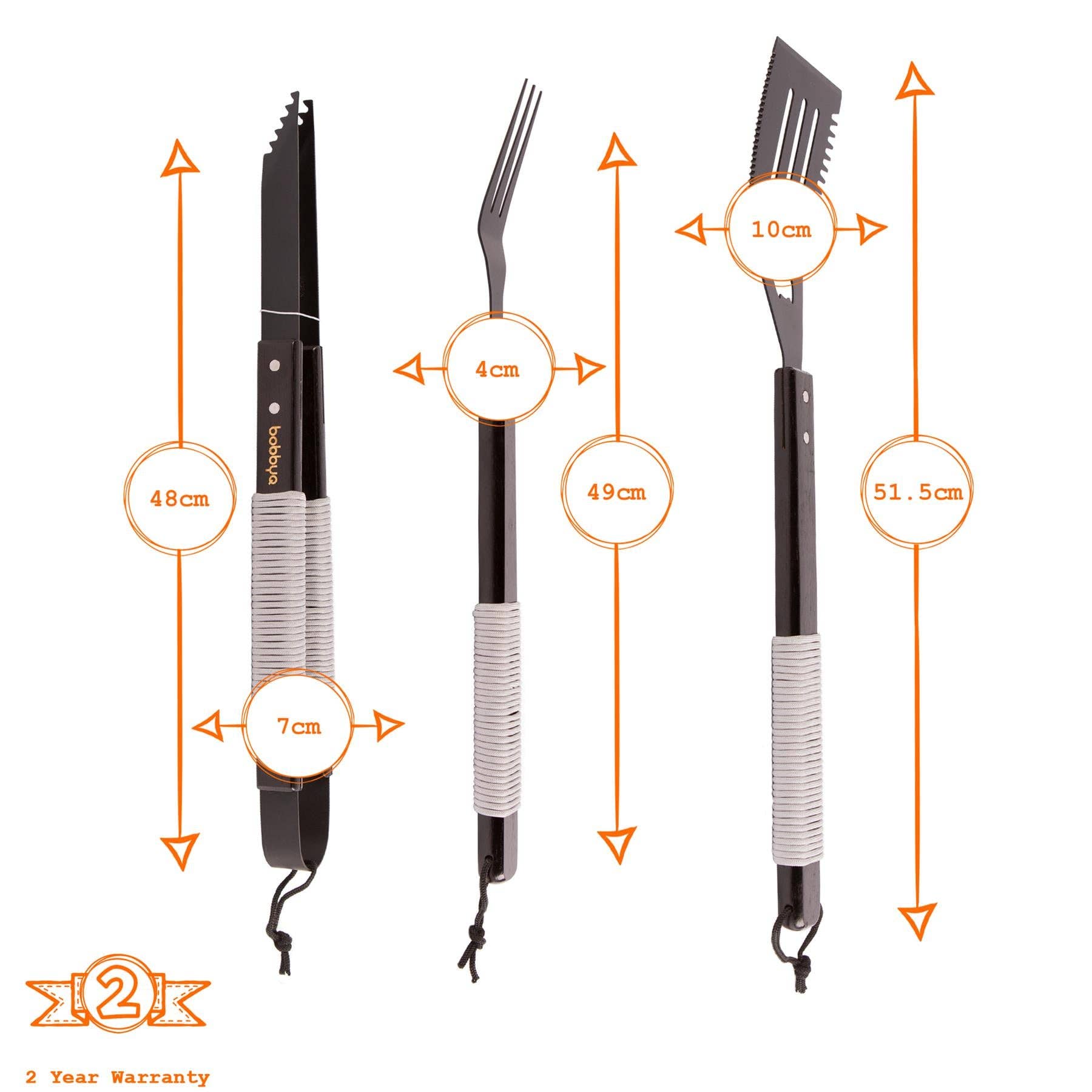 Rinkit Ltd - Wholesale Outdoor Grill Tools - 3pc Wooden BBQ Tool Set - By BobbyQ1