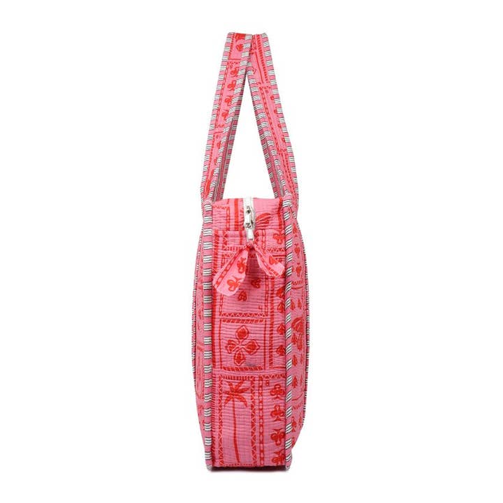 Hi Handmade - Wholesale Tote bag – Women's - Cotton Tote Bag With Zip - Pink Suits7