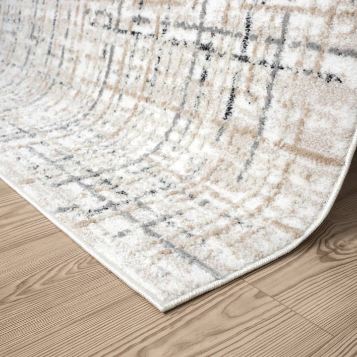 Abani Rugs - Wholesale Vloerkleed - Abani Viva VIV130A neutrale beige-grijze vloerkleed met crosshatch patroon5