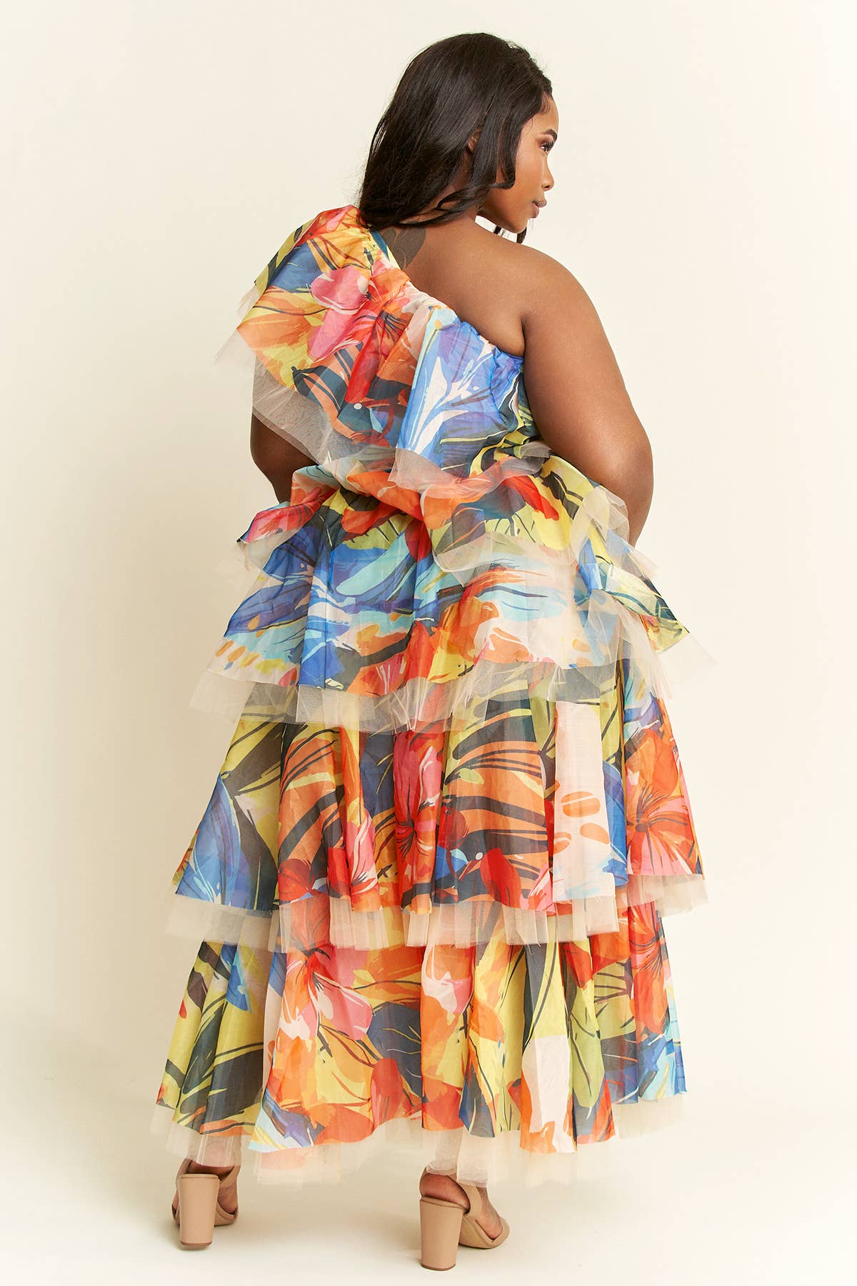 Namatt Design - Wholesale Top & Skirt Set - Women's - Plus One-Shoulder Ruffle Top & Maxi Ruffle Skirt Set23