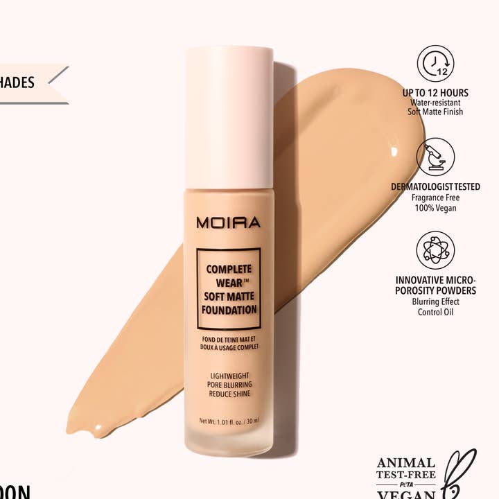 Complete Wear™ Soft Matte Foundation (500N) for wholesale by Moira Cosmetics