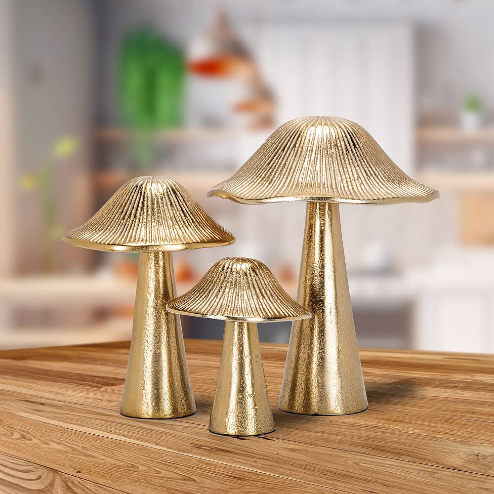 Abbott - Wholesale Decorative Tabletop Object - Ribbed Mushroom - Gold4