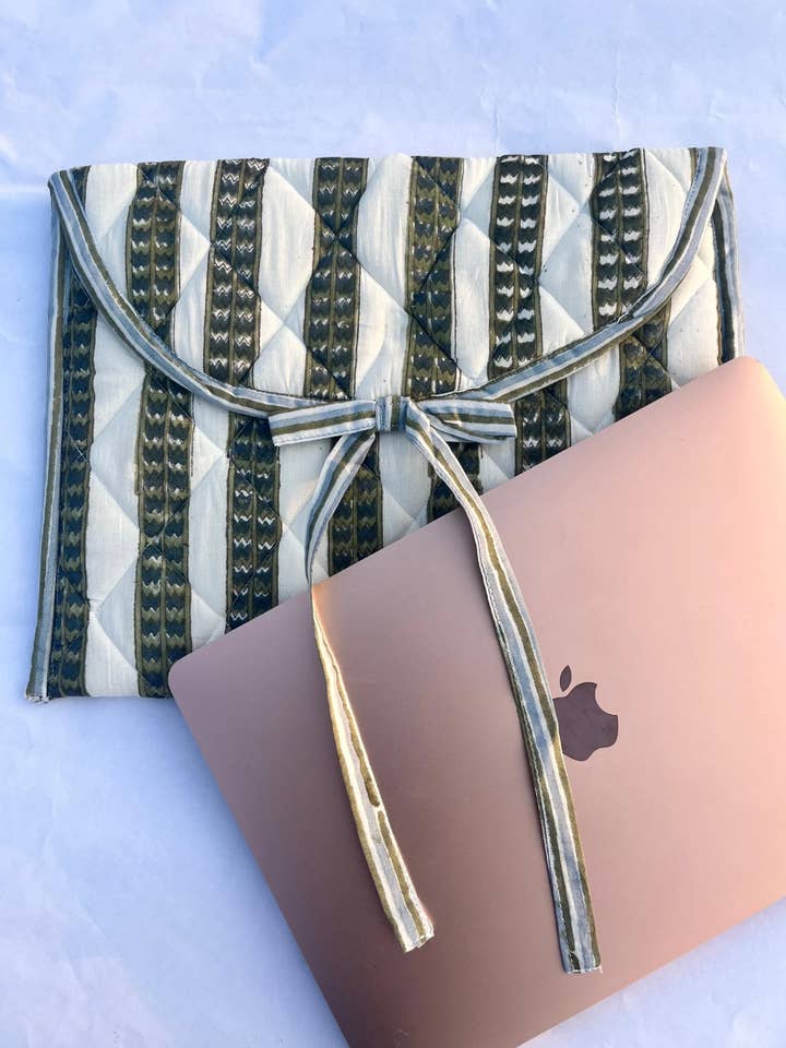 Hand Printed Striped Laptop Sleeve | Electronic Cases for wholesale by Two Way Street