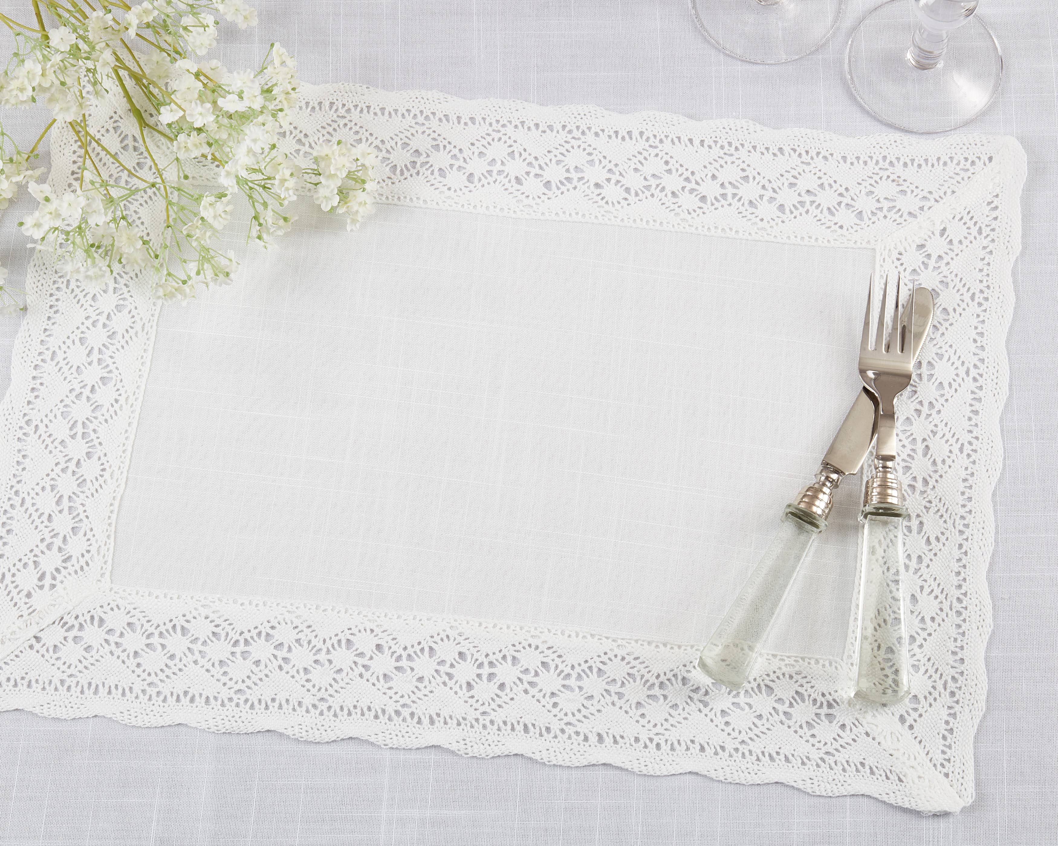 White Lace Border Placemat for wholesale on Faire1