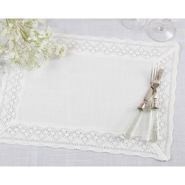 White Lace Border Placemat for wholesale on Faire1