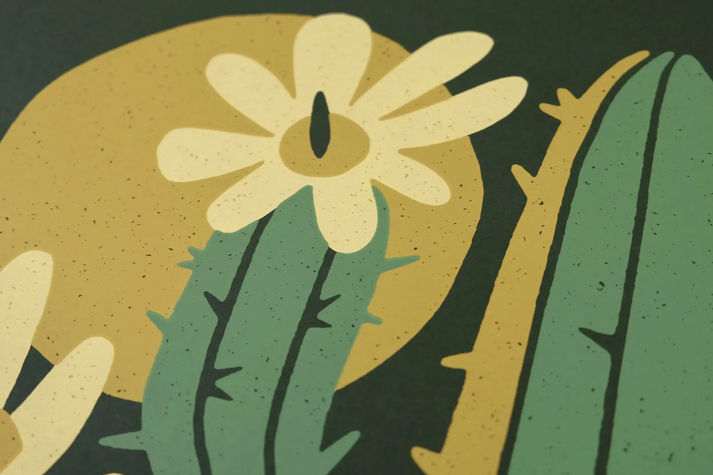 DKNG Studios - Wholesale Art Print - Saguaro Bloom - 16" x 20" Three-Color Screen Print2