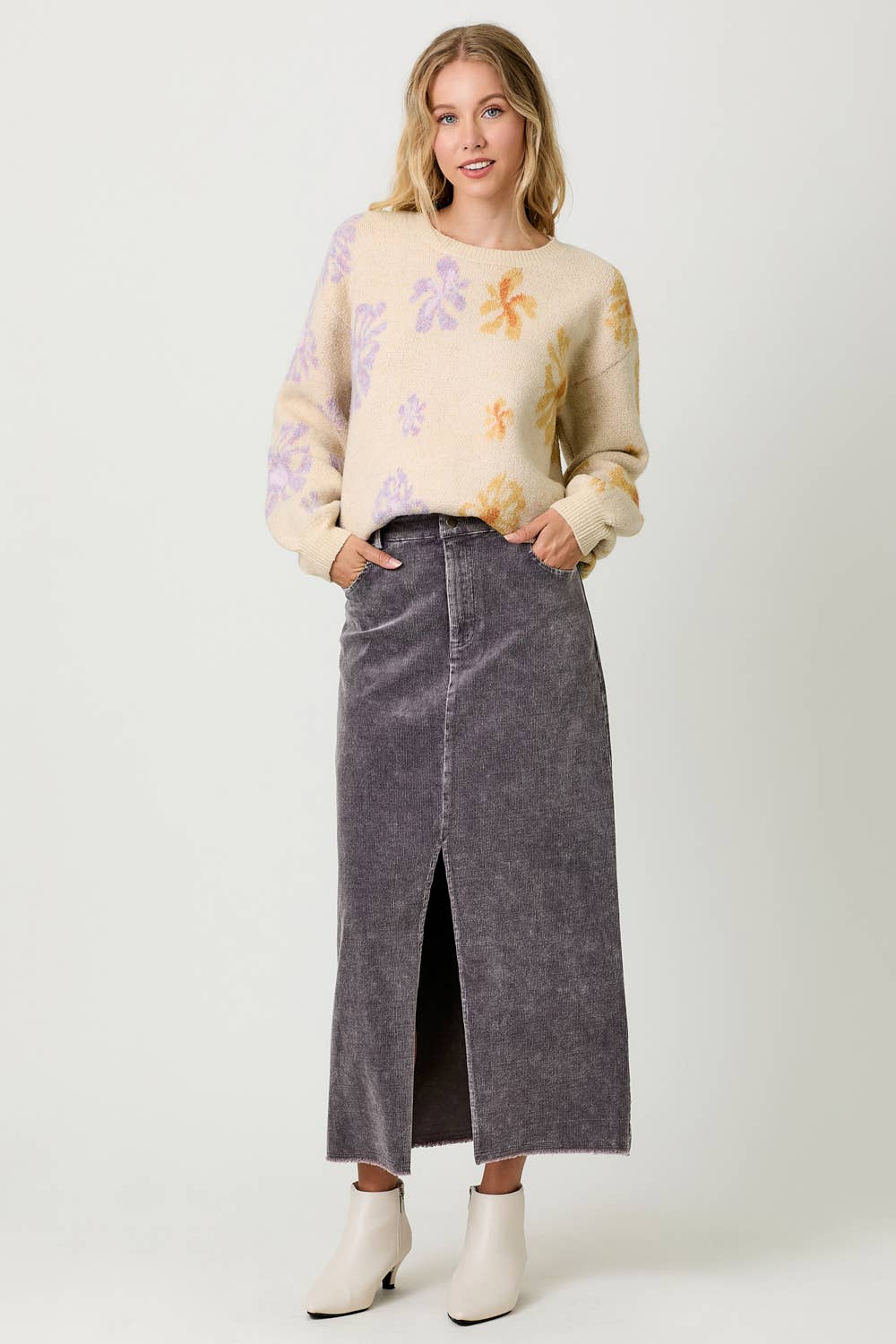 Mystree - Wholesale Knit Sweater - Women's - 60727 Floral Pullover Sweater5