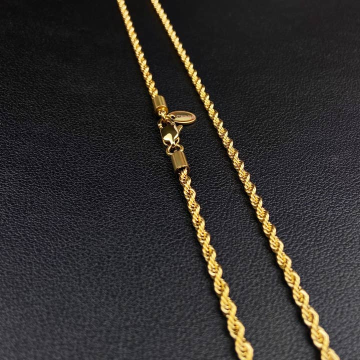 CERES Fine Jewelry - Wholesale Link & Chain Necklace - 18k Gold 3mm Rope Chain
