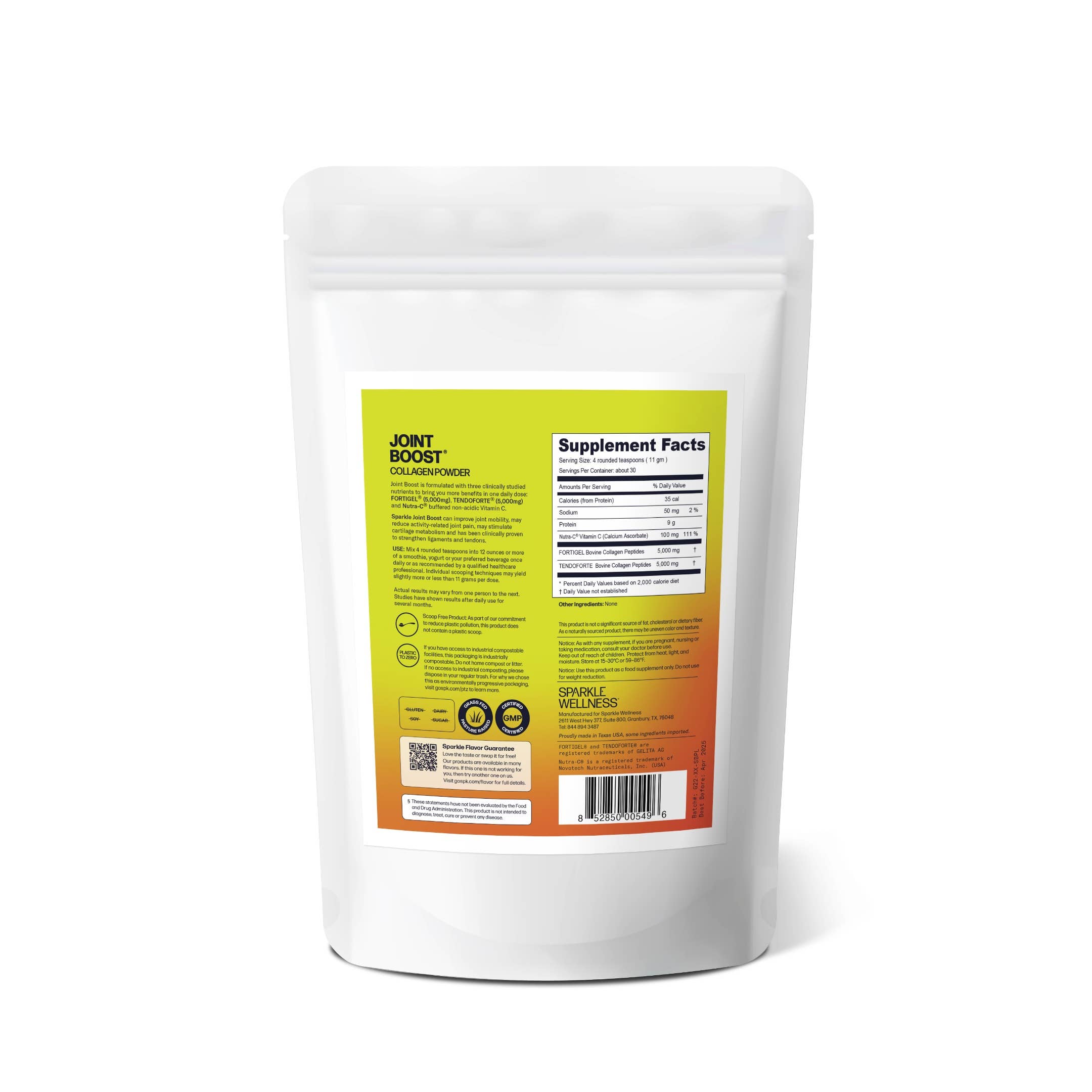 Sparkle Wellness - Wholesale Oral Supplement/Vitamin - Joint Boost Collagen Powder (No Flavor) [30-serves]1