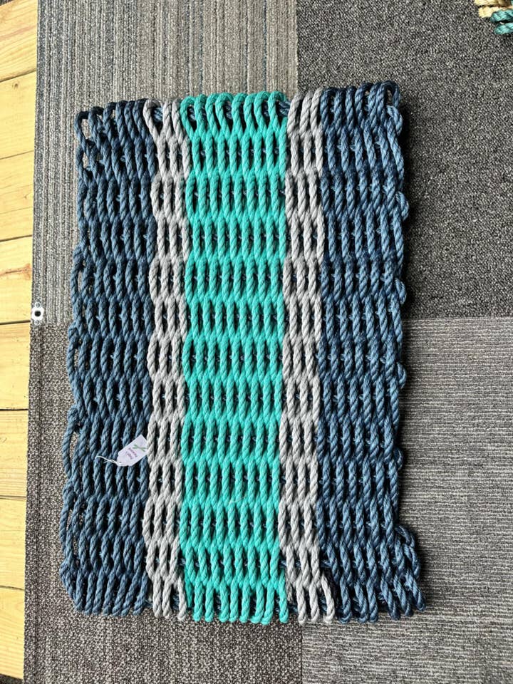 navy,silver,teal door mat for wholesale by Paige's Paracord and More
