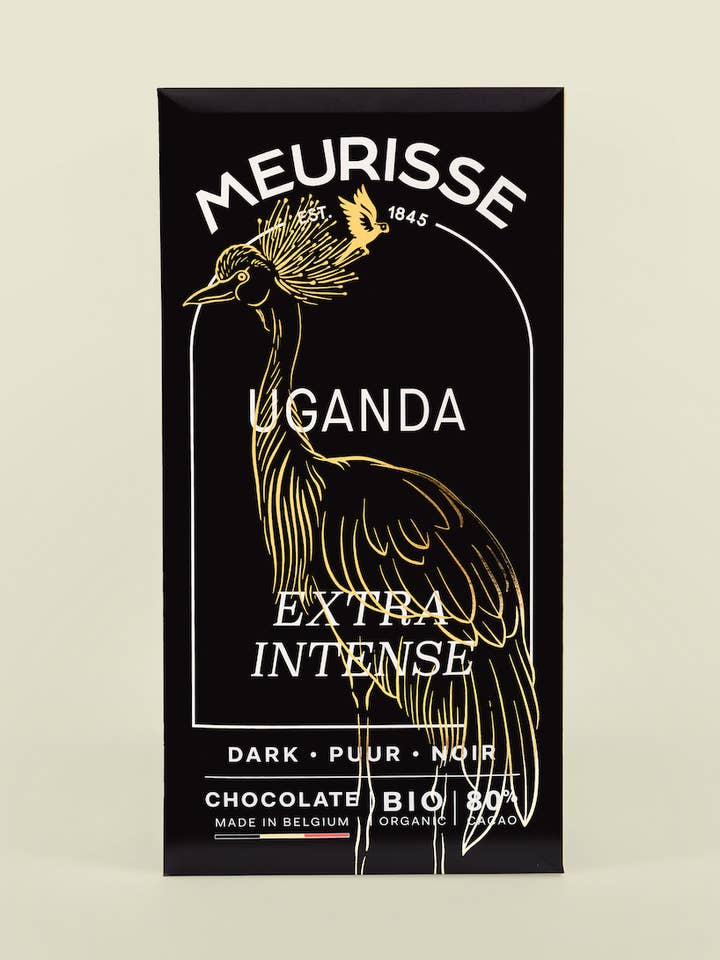 Cioccolato fondente biologico dell'Uganda (100g) per la vendita all'ingrosso da parte di MEURISSE - est.1845