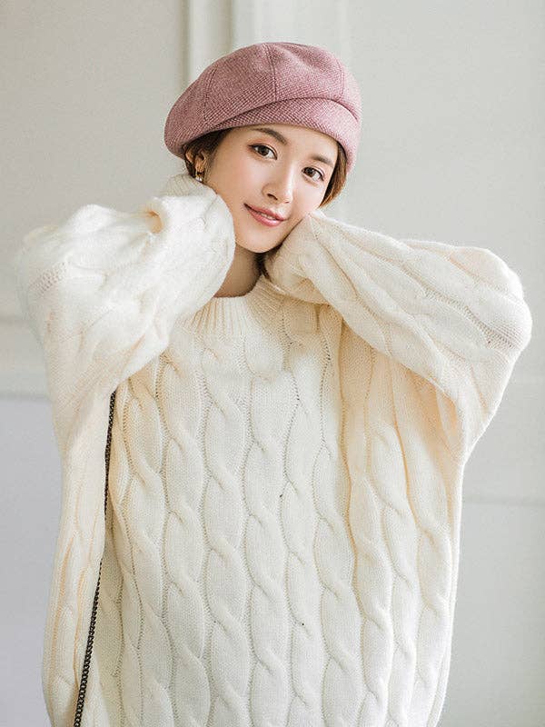 Plush Looks – Großhandel Baskenmütze – Damen – Persönlichkeit gestreift & kariert Baskenmütze11