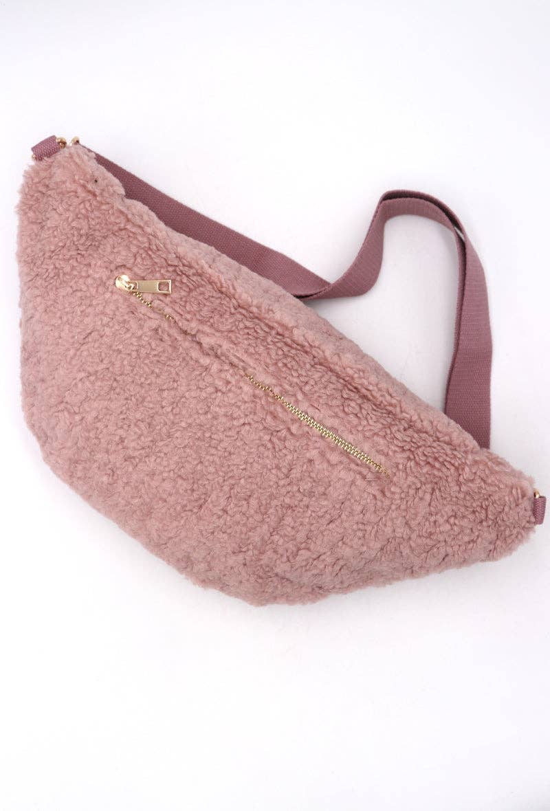 LIL' MOON - Venta al por mayor Riñonera - Mujer - Cangurera #LM2023 -22 efecto piel de oveja con cierre y bolsillos9