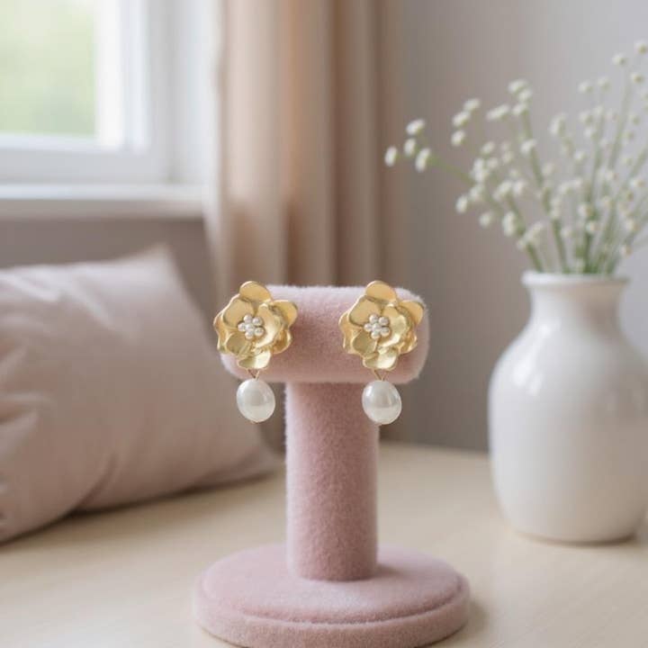 Athena Bridal Jewellery - Wholesale Dangle Earrings - VINTAGE HEIRLOOM EARRINGS - GOLD1