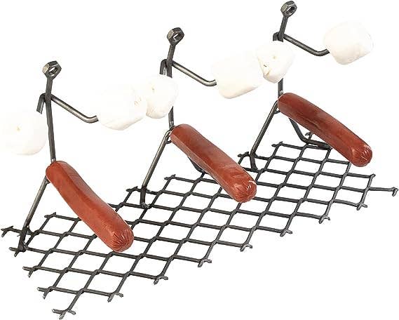 The Wine Savant /  Khen Glassware - Vente Outil de gril pour l'extérieur - Grille-saucisses en acier inoxydable avec figures en bâtons triplement humaines2