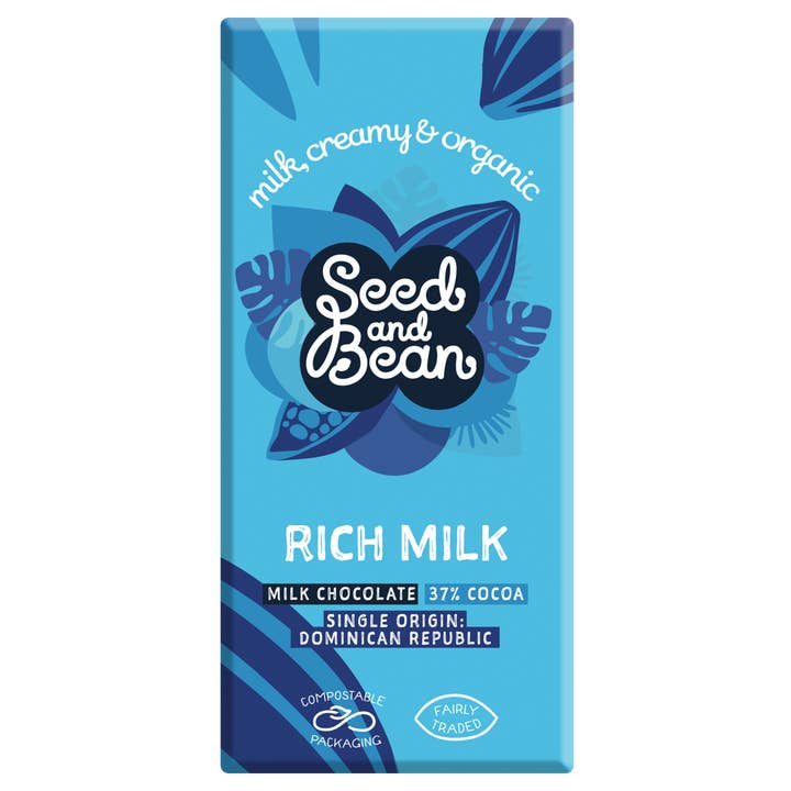 RICH MILK CHOCOLATE 75G BAR (37% COCOA) for wholesale by Seed & Bean