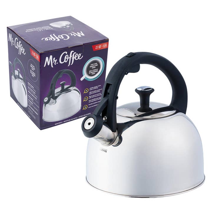 Deluxe Import Trading - Wholesale Kettle - Mr. Coffee Whistling Tea Kettle - 2.1 Quart Daneswell