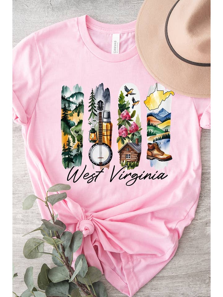 COLORBEAR - Wholesale T-Shirt (Graphic) - Women's - West Virginia State Brushstroke Graphic Tee14