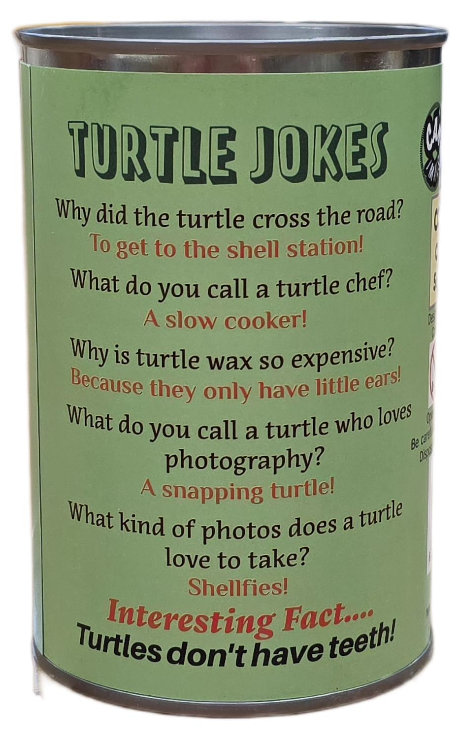 Canned Gifts – Großhandel Kuschel-/Plüschtier – Kind & Baby – Plüschtier Meeresschildkröte in Dose mit Witzen | Einzigartiges Geschenk1