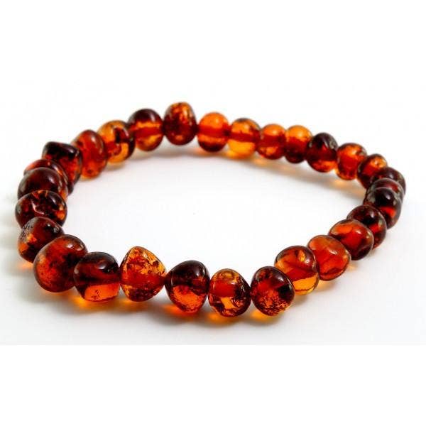 Amber House - Vendita all'ingrosso Bracciale con perline - Bracciale in ambra baltica cognac per adulti