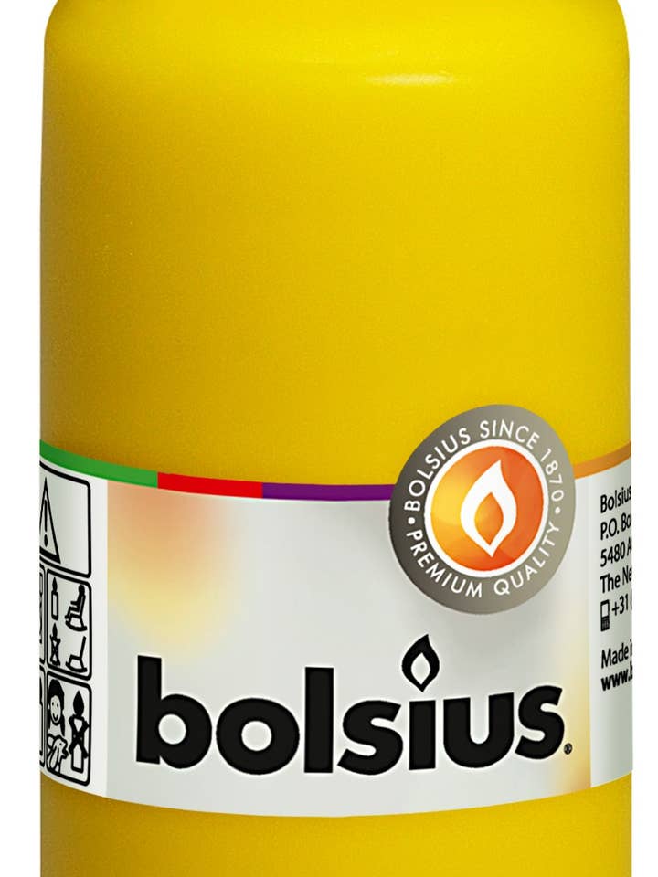 Pillar candle 120/58 Yellow for wholesale by Sfeerpunt