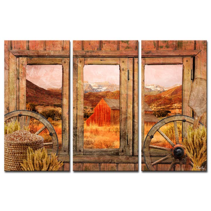 Ready2HangArt Rustic 'Farmhouse' 3-Piece Wrapped Canvas Wall Art Set for wholesale by Ready2hangart, Inc.