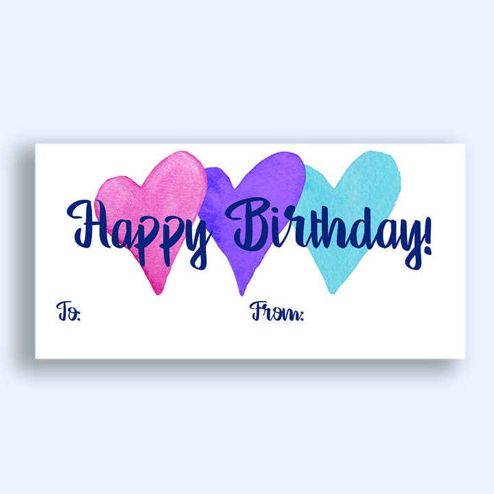 Feuilles d'autocollants d'anniversaire : Cœurs aquarelle pour la vente par The Cornerstone Studio