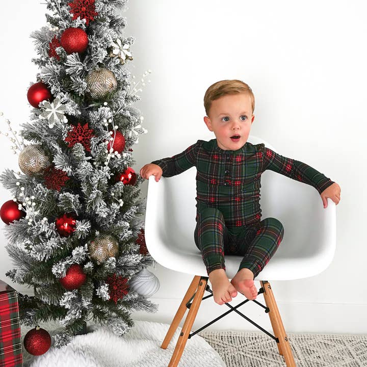 Gigi and Max - Wholesale Sleepwear Set - Kids - Kane Tartan Two Piece Christmas Bamboo Childrens