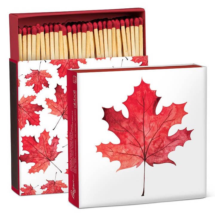 Maple Leaves Square Matches-100 Sticks-4"SQ for wholesale by Abbott