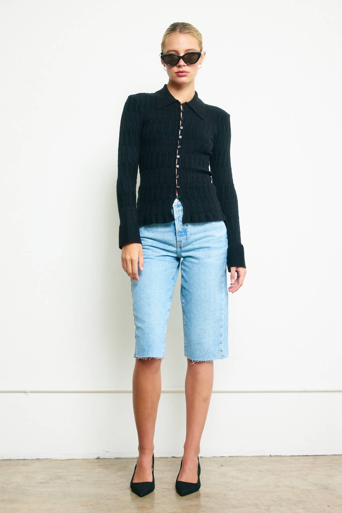 RAISONNEL - Wholesale Cardigan - Women's - Knitted Collar Cardigan - RSW10873